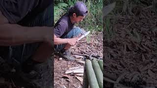 bushcraft build camp camping survival shelter wildlife skills lifehacks forest [upl. by Jarlathus]