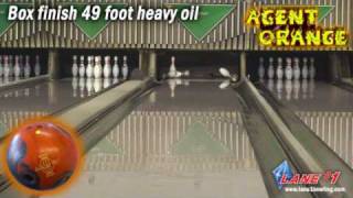 Lane 1 Agent Orange Buzzbomb Buzzsaw Bowling Ball Video [upl. by Legra]