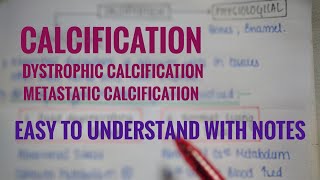 PATHOLOGY  CALCIFICATION DYSTROPHIC CALCIFICATION AND METASTATIC CALCIFICATION EASY WITH NOTES [upl. by Ashford]