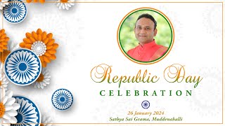 Celebrating 75th Republic Day of India  Live From Muddenahalli  26 January 2024 Morning [upl. by Yadrahs]