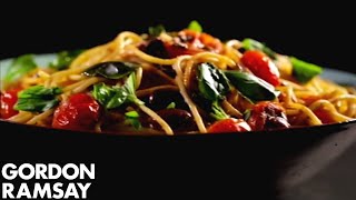 Pasta with Tomato Anchovy and Chilli  Gordon Ramsay [upl. by Erlond]