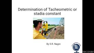 Determination of Tacheometric Constant [upl. by Teak]