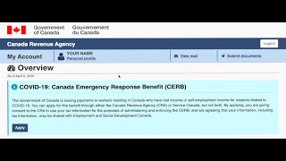 GET 2000 FROM THE CANADIAN GOVERNMENT  CANADA EMERGENCY RESPONSE BENEFIT CERB [upl. by Vola578]