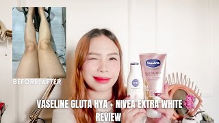 VASELINE GLUTA HYA  NIVEA EXTRA WHITE LOTION REVIEW  EFFECTIVE BA [upl. by Eirac]