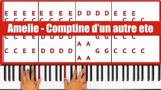 Comptine d’un autre ete Amelie Piano Tutorial [upl. by Ynnaj]