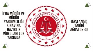 İCRA MÜDÜR VE MÜDÜR YARDIMCILIĞI SINAVI VİDEOLARI BAŞLIYOR adalet adaletbakanlığı icramüdür [upl. by Adalheid]