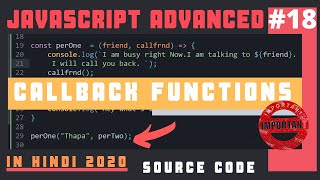 Everything about Callback Function in Advanced JavaScript in Hindi 2020 [upl. by Aiyram]