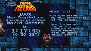 Super Metroid 100 Map Completion speedrun in 11745 050 IGT World Record [upl. by Aiotal]