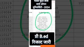 pssou प्री Bed results जारी पण्डित सुंदर लाल शर्मा ओपन यूनिवर्सिटी pre bed result [upl. by Ahtamat204]