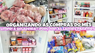 ORGANIZANDO AS COMPRAS DO MÊS  LIMPEI A GELADEIRA  PORCONEI AS CARNES  APE DA BELLA [upl. by Ingram]