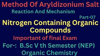 Method Of Preparation Aryldizonium Salt Benzene Diazonium Chloride Reaction amp Reaction Mechanism [upl. by Einotna624]