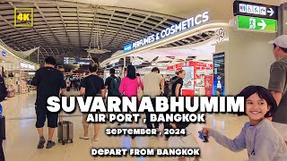 Suvarnabhumi AirportBangkok International Airport  Departure from Bangkok  September 2024 [upl. by Gnolb753]