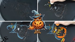 Pancake Art  Zoonomaly Style Witch Pumpkin  Halloween Characters Pancake Art Challenge [upl. by Hyatt]