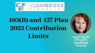 403B and 457 Plan 2023 Contribution Limits [upl. by Rodrique299]