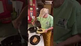 Cooking with Brenda Gantt Talk about healthy Filleted chicken breast and stirfry collards with onion [upl. by Namsu]