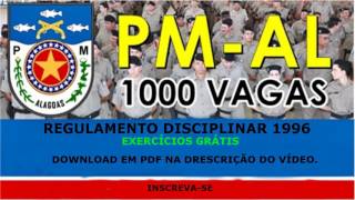 Regulamento disciplinar da PM do Estado de Alagoas Exercícios 05 Grátis [upl. by Drolet]