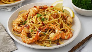 Spicy Garlic Prawn Pasta in 20 minutes  Quick amp Easy [upl. by Droflim]