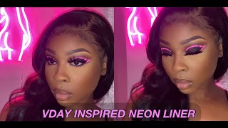 Vday Inspired Neon Liner Tutorial [upl. by Boswall349]