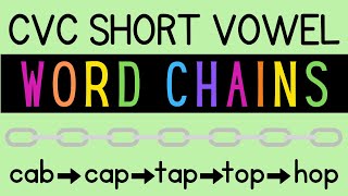 CVC Short Vowel Word Chains  Word Ladders [upl. by Inaoj331]