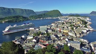 Alesund in Norway  Filmed From Mount Aksla Viewpoint [upl. by Gerda]