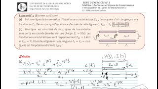 Exercices Lignes de transmission 1 [upl. by Aran276]