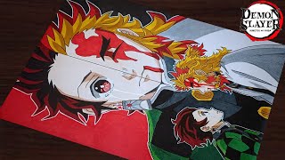 How to DrawquotTanjiro and Rengokuquotstep by step Tutorial for beginnersDemon Slayer [upl. by Lorant]