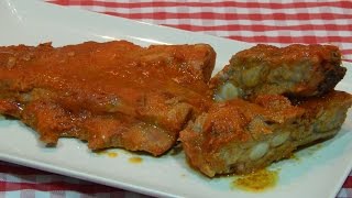 Cómo hacer costillas de cerdo al horno con salsa barbacoa [upl. by Assirral749]