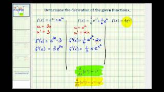 Ex 1 Derivatives Involving the Exponential Function with Base e [upl. by Sivra]