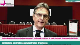 SABCS 2022 Carboplatin bei triple negativem frühen Brustkrebs Prof Thomssen [upl. by Yreva]