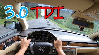 Volkswagen Phaeton 30 tdi v6 POV test drive in heavy rain [upl. by Azaleah280]