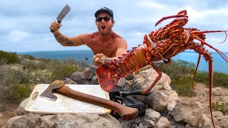 Bare Handed Catching LOBSTER in Rock Pools  Catch and Cook [upl. by Urial]