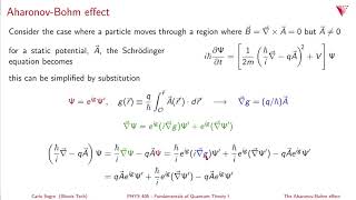 419 The AharonovBohm effect [upl. by Anauqal]