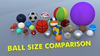 Ball Size Comparison 3D 2022  Sports Ball [upl. by Staffan]