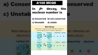 Nucleon Number in β⁺ Decay mdcat2024 physics shorts [upl. by Daphne143]