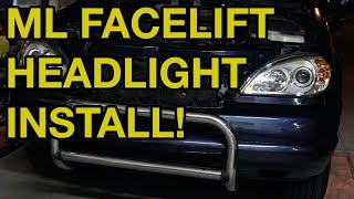 MercedesBenz ML Headlight Removal and Facelift Upgrade W163 [upl. by Conias]