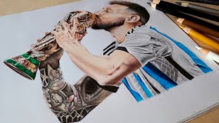 Drawing Lionel Messi  FIFA World Cup  Time Lapse drawing howtodraw messi [upl. by Colman]