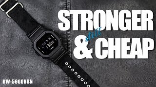 STRONGER WITH CLOTH BAND  GSHOCK DW5600BBN1  UNBOXING amp SPEC [upl. by Ahsenak]