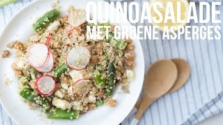 RECEPT Quinoasalade met groene asperges en kikkererwten  OhMyFoodness [upl. by Hsetirp]