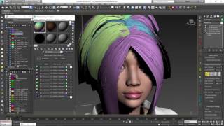 Ornatrix 3dsmax Baking hair texture onto hair strips [upl. by Vail]