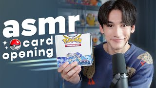 ASMR Pokemon Card Opening  Silver Tempest Booster Box crinkle sounds card shuffling [upl. by Oijres]