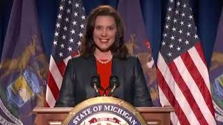 Gov Whitmer DMI jokes before going live quotIts not just Shark Week  its Shark Week mot [upl. by Winifield214]