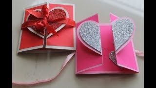 DIY Heart Greeting Card  Anniversary Handmade Card Tutorial  Birthday Card  Thank You Card [upl. by Attenwad]