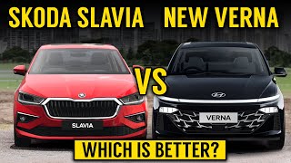 New Verna VS Skoda Slavia  Comparison  New Hyundai Verna 2023 vs Skoda Slavia [upl. by Norrat771]