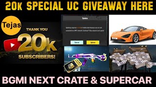 Finally 😍 BGMI 20K Special UC Giveaway Here Bgmi Next Super Car Leaks Coming premium Crate Confirm [upl. by Carmena930]