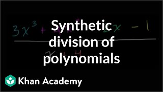 Synthetic division  Polynomial and rational functions  Algebra II  Khan Academy [upl. by Dorise]