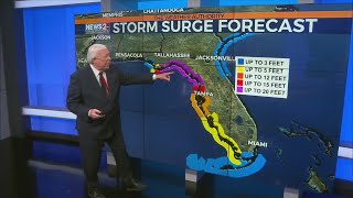 Storm surge forecast for Hurricane Helene [upl. by Olimpia]