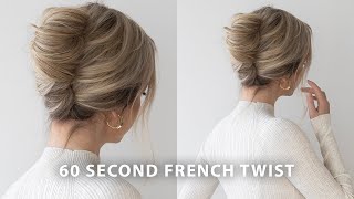 60 Second French Twist Updo Hair Tutorial [upl. by Fancie]