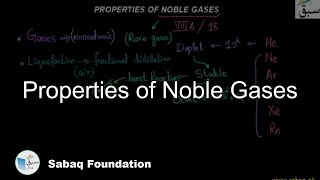 Properties of Noble Gases Chemistry Lecture  Sabaqpk [upl. by Asserat]