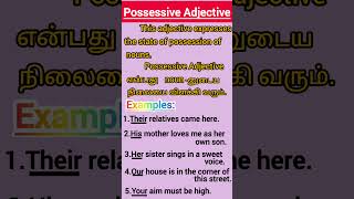 Possessive Adjective englishgrammar partsofspeech grammar rulesofenglishgrammar [upl. by Esimorp]