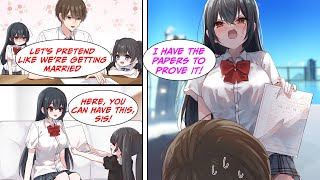 Manga Dub The TSUNDERE next me hates me but her sister likes me so I pretend to marry her but [upl. by Yrag]